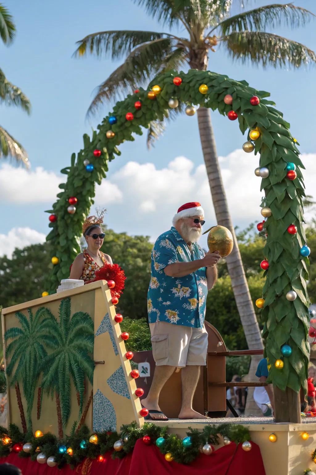 A playful Tropical Christmas float providing a warm holiday escape.