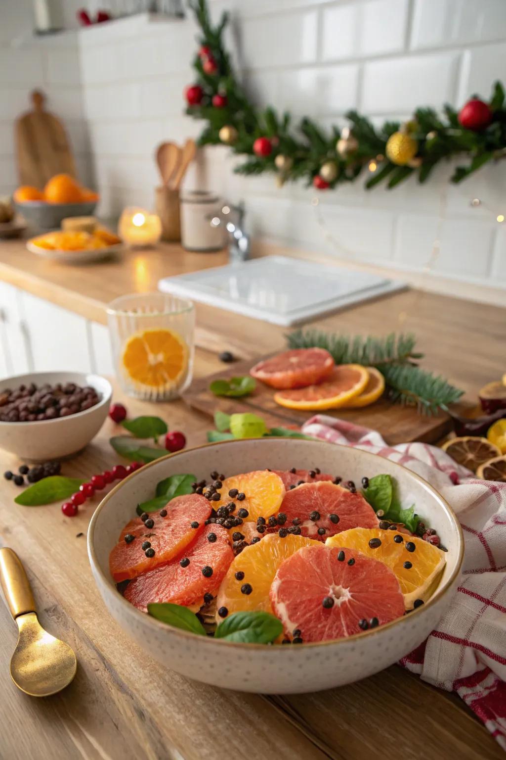 A revitalizing and decadent cacao citrus salad.