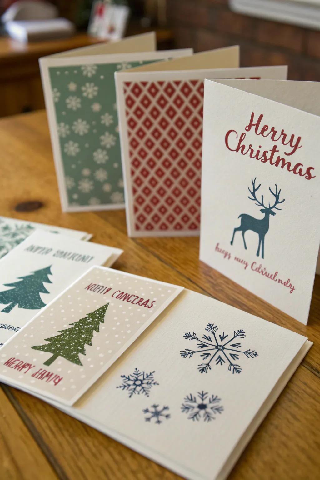 A personal touch for holiday greetings with hand-stamped cards