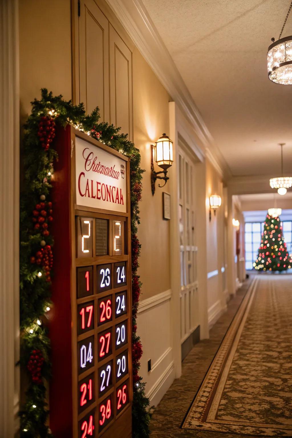 Keep the holiday spirit alive with a Christmas countdown in the hallway.
