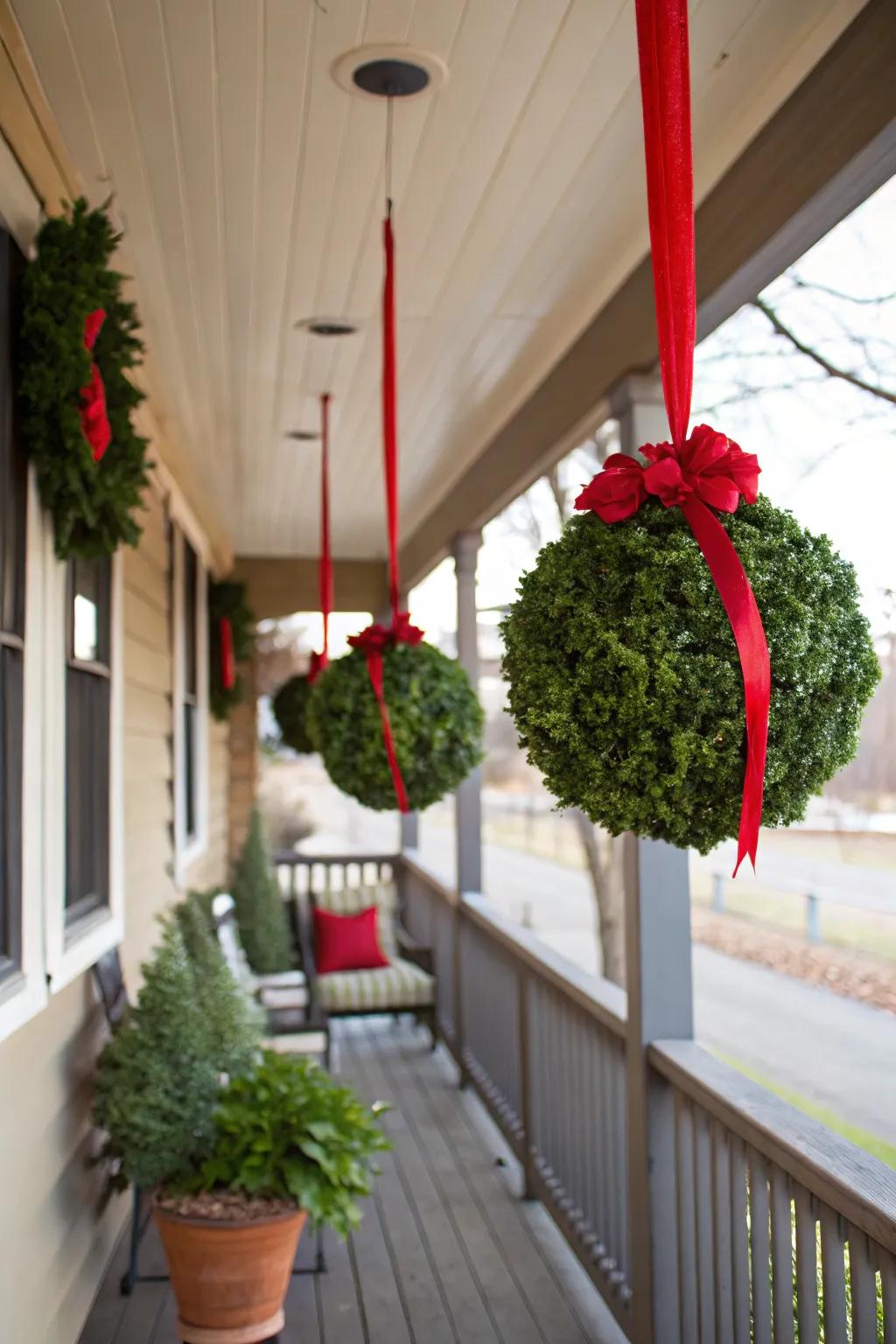 Elegant affection spheres introduce romance to the porch.
