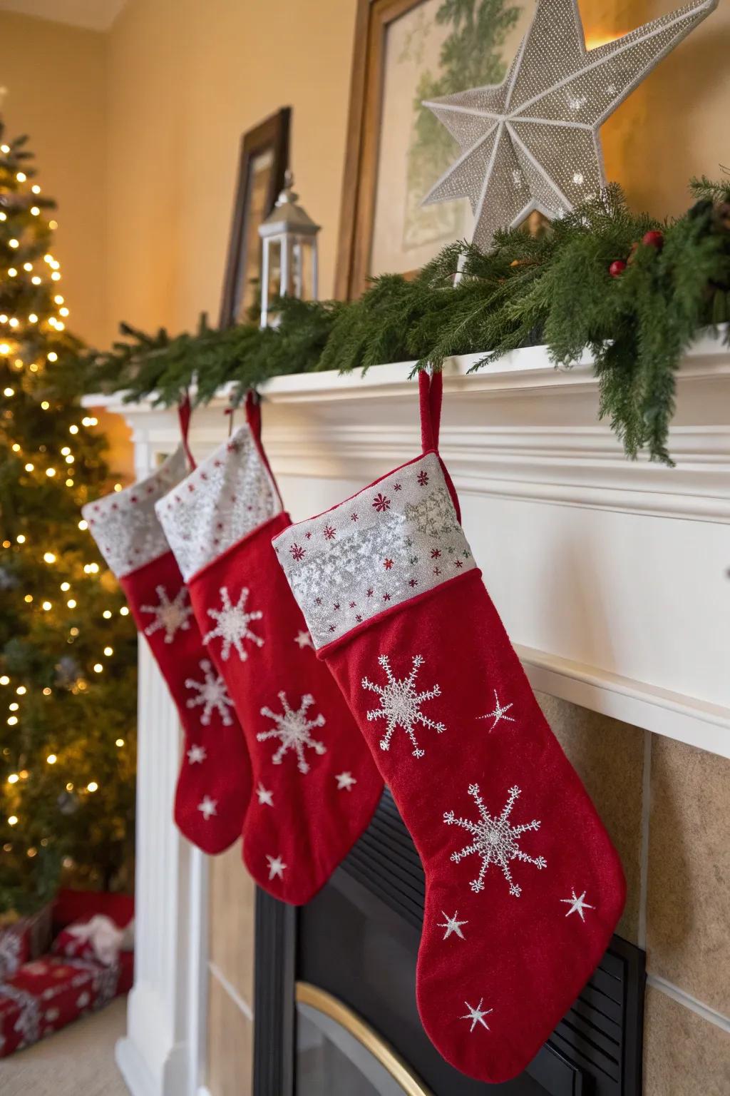 Symbols evocative of the season such as snowflakes and constellations contribute celebratory charm.