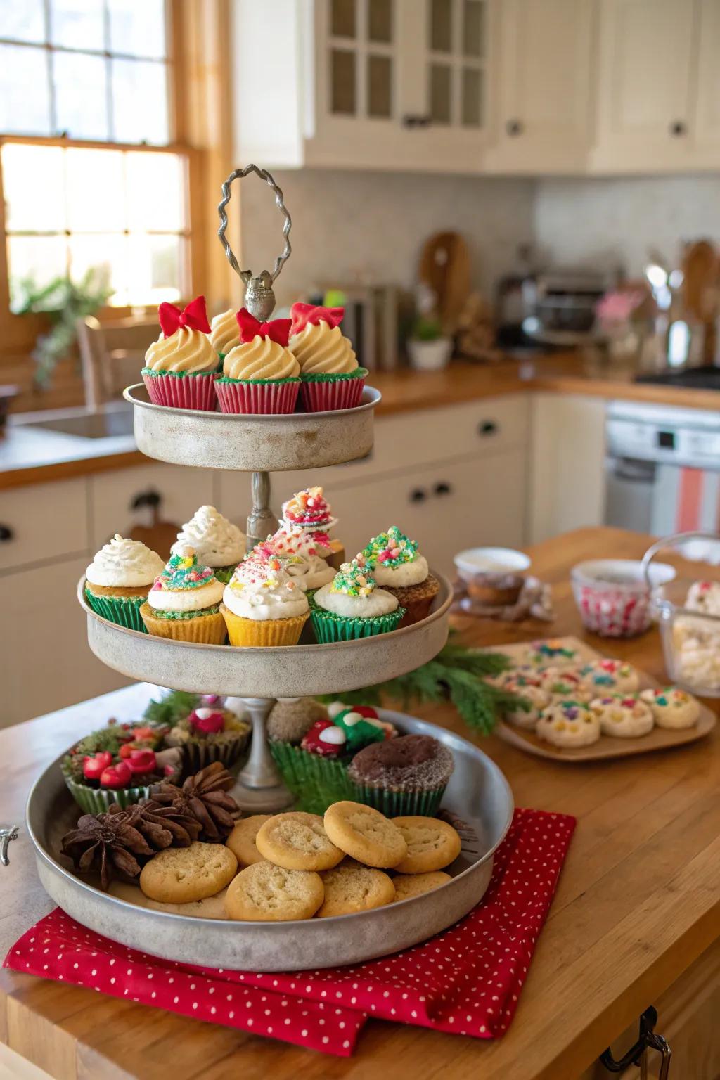 Baking joys on display in this holiday multi-level display.