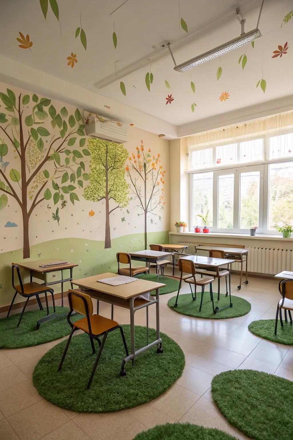 Outdoor-inspired decor introduces a refreshing touch indoors.
