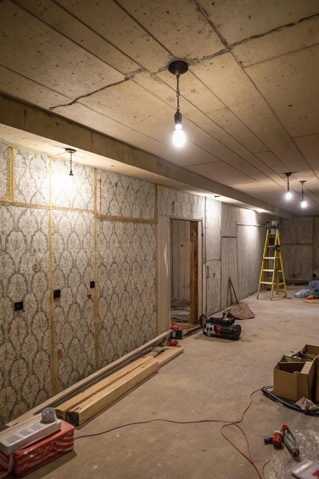 Add warmth with sculpted wallpaper.