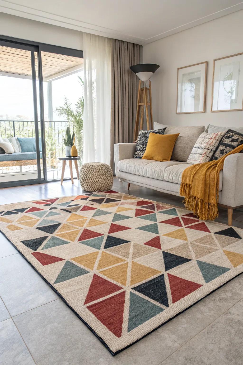 Geometric patterns add a contemporary twist to your decor.