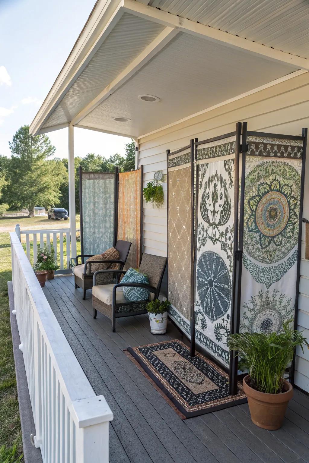 Seclusion dividers deliver seclusion and style to your porch.