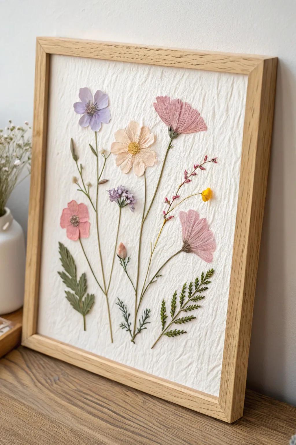 Transform nature's splendor into timeless artistry. 🌸✨ #PressedFlowerCraft #MinimalistArt