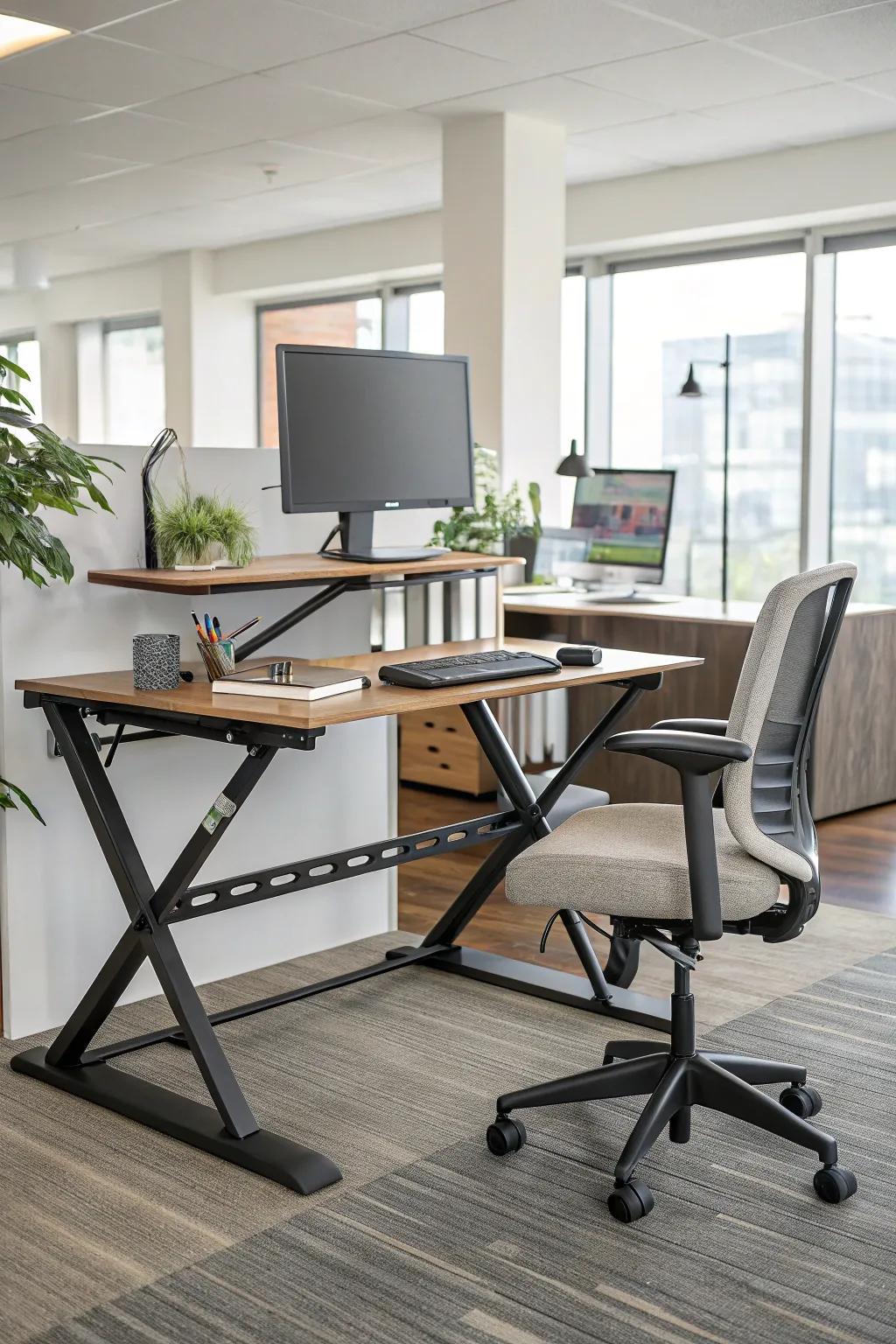 Improve productivity with a flexible desk.