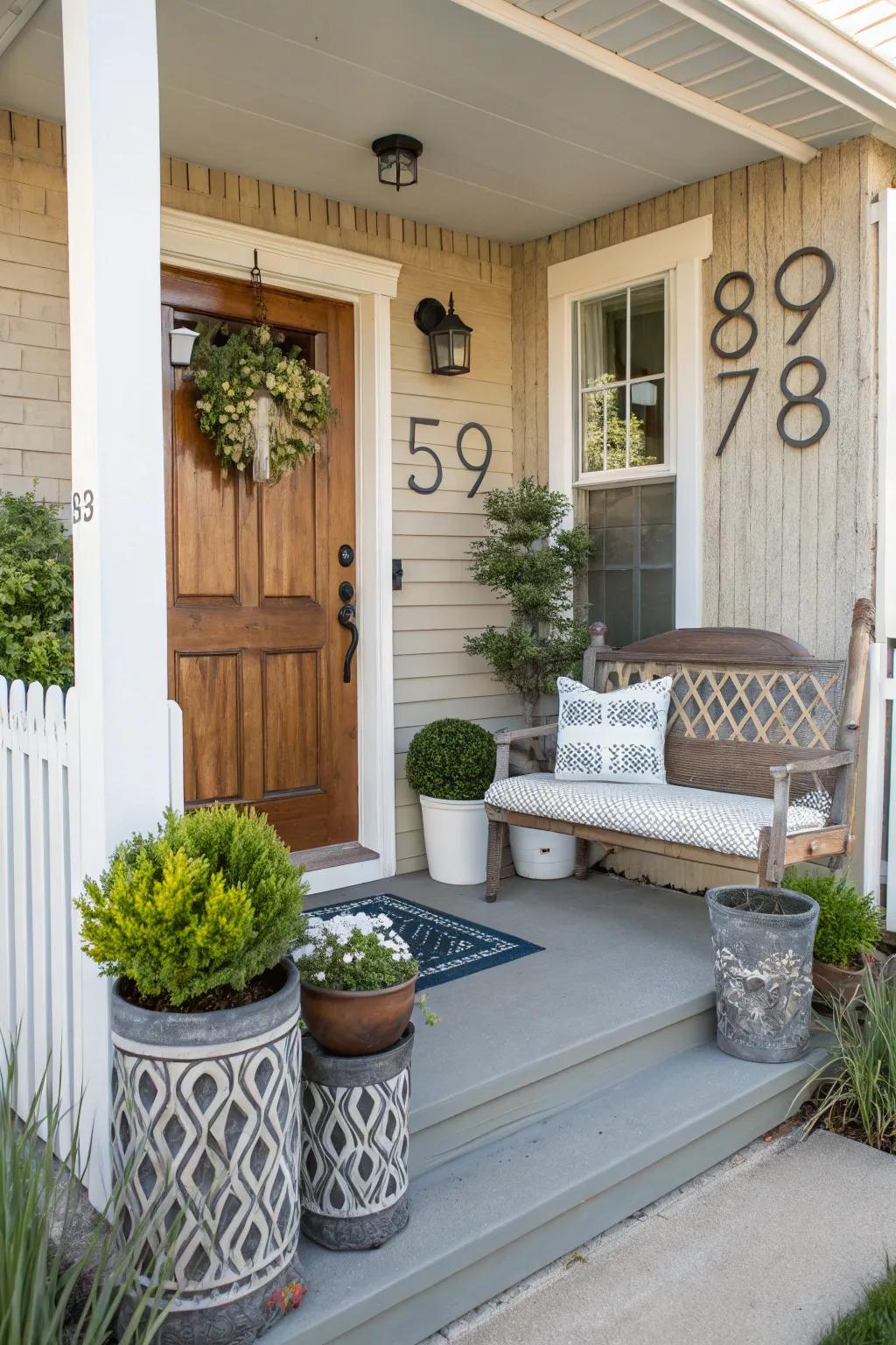 Creative house numbers can add a creative touch to your entrance.