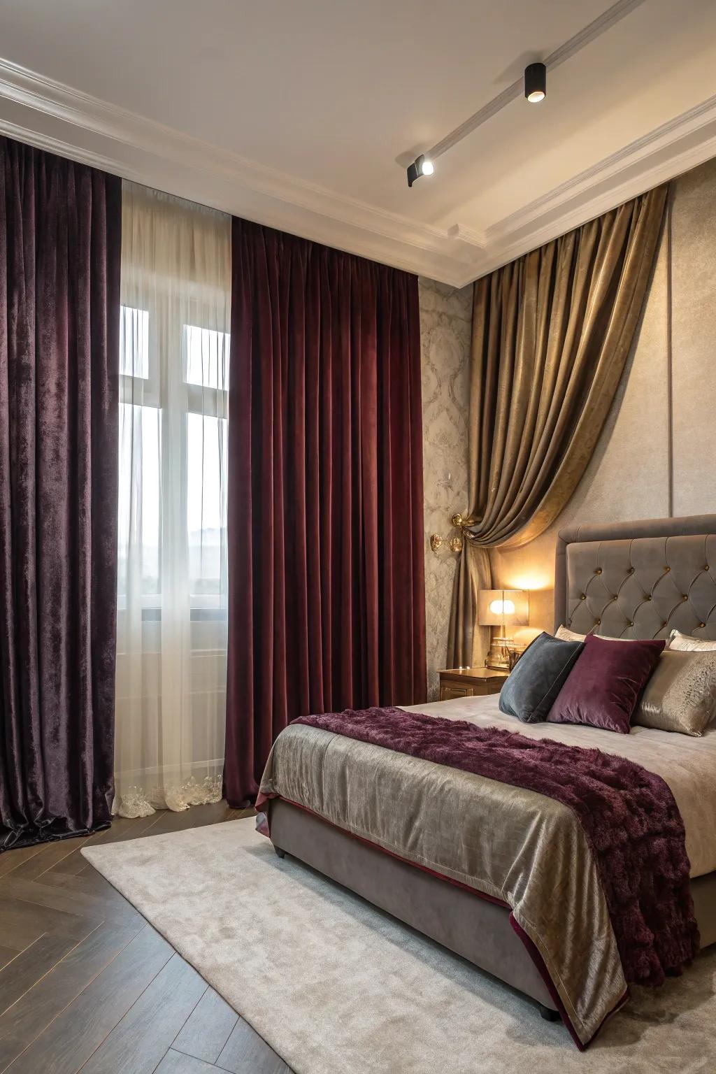 A plush and silk blend provides both opulence and texture.