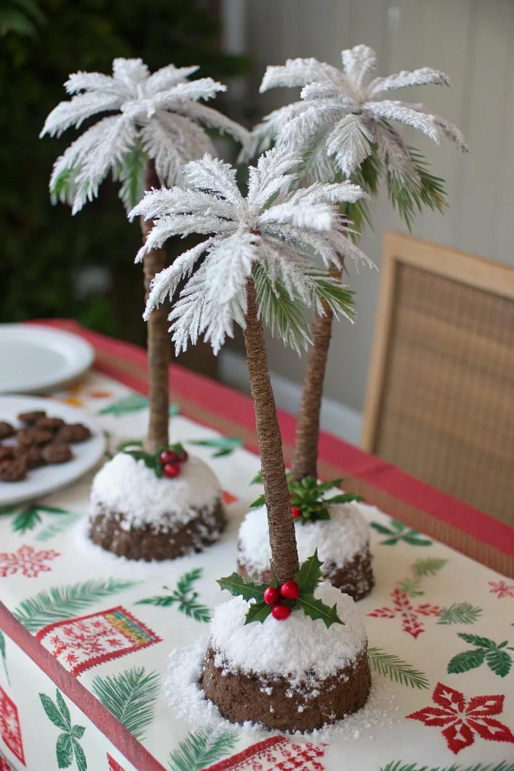 Coconut yule trees that bring a touch of winter wonderland to your holiday spread.