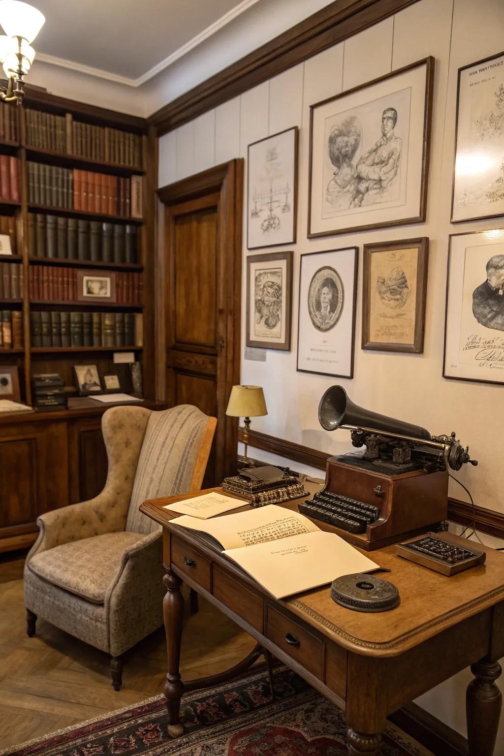 Classic-inspired items add history and personality to a study.