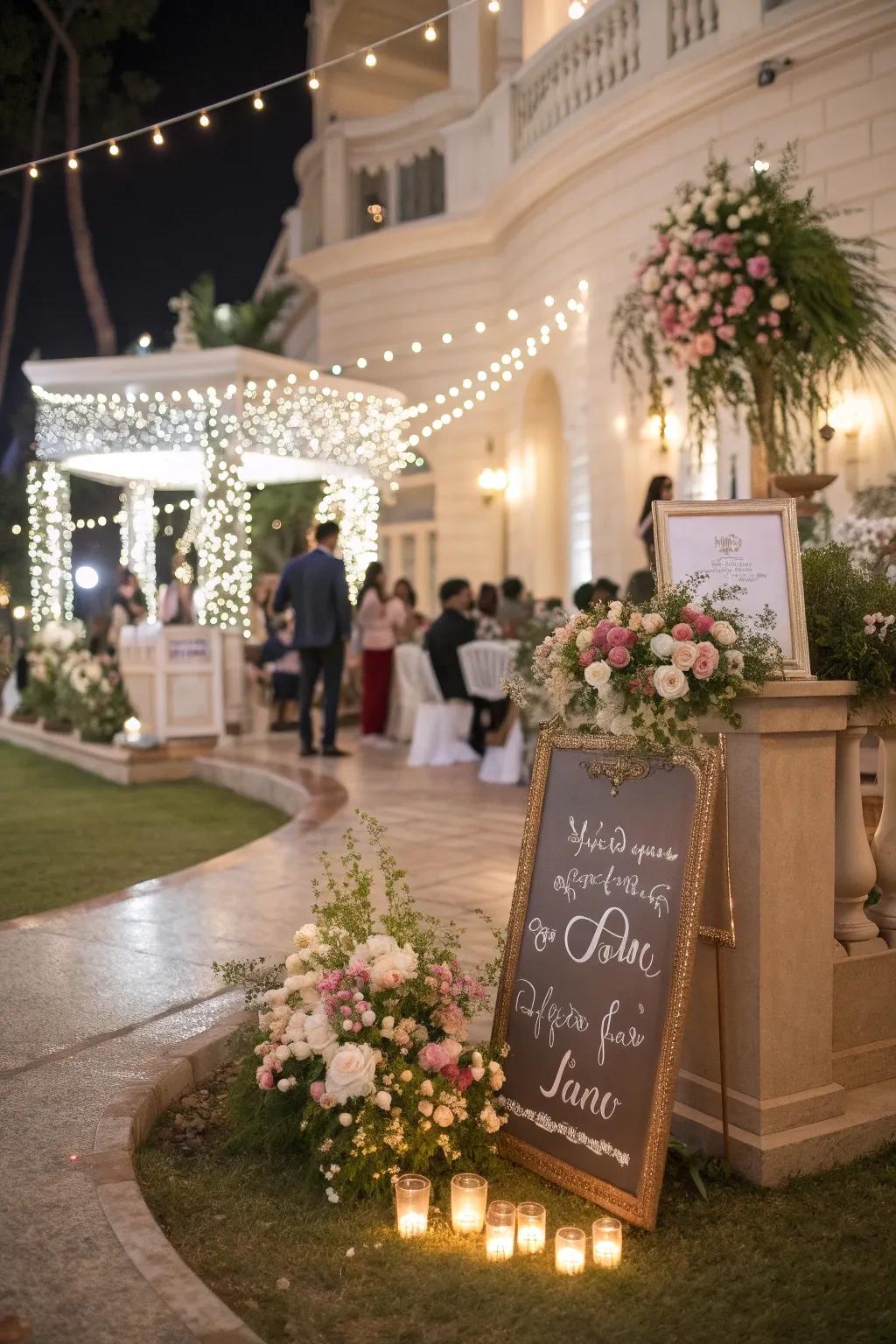 Bespoke inscriptions imparting a unique touch to a ceremony venue.