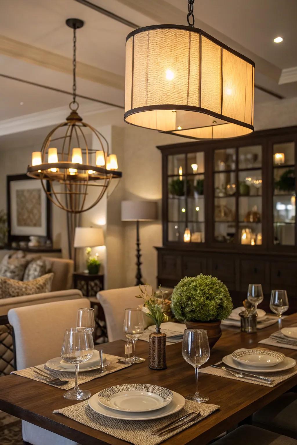 Layered illumination that offers flexibility and mood-setting options.