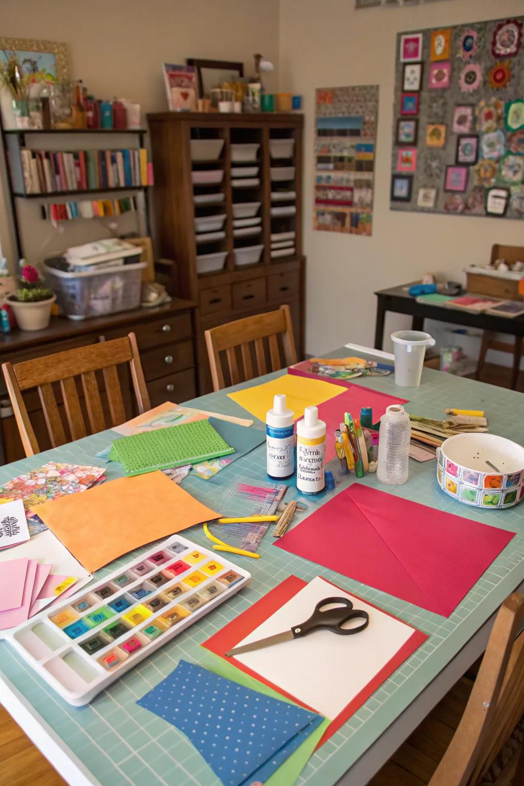 A craft room dining area promotes creativity.