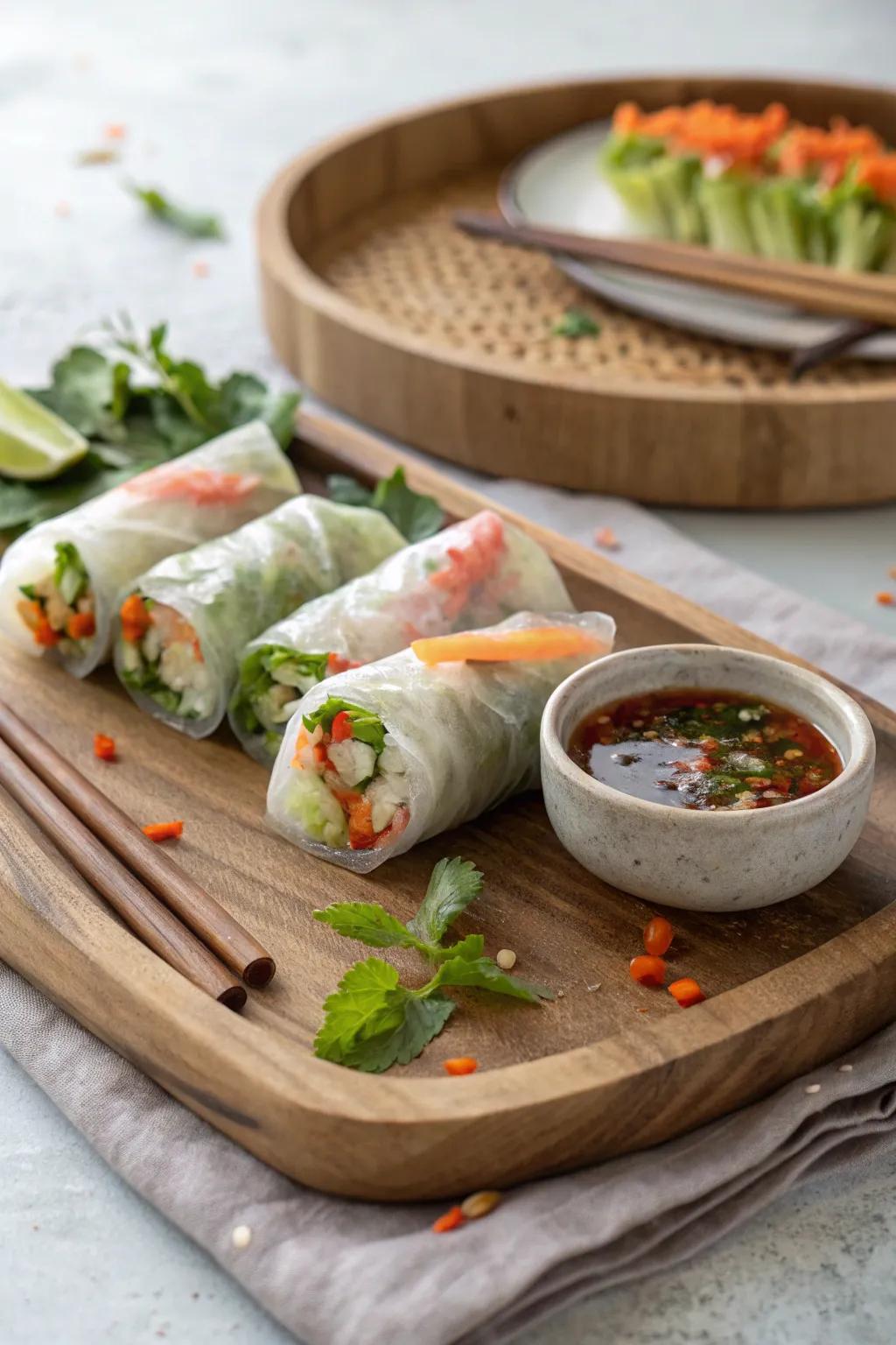 Enjoy the freshness of homemade delicate wraps.