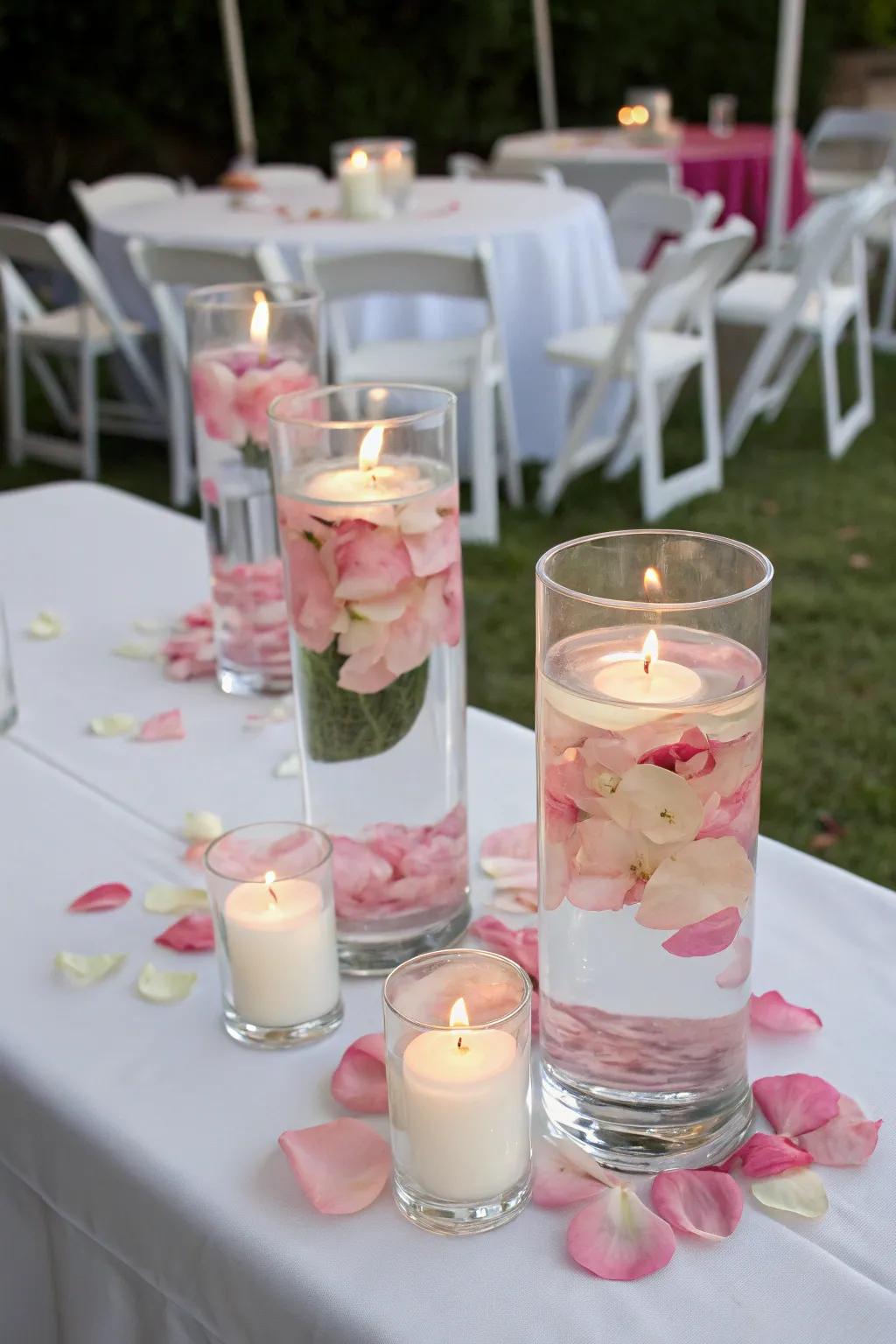 Focal points with drifting candles that are magical.