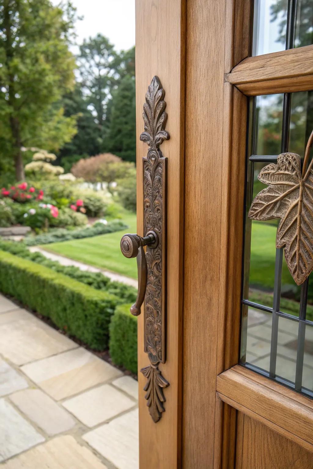 Bring nature to your entrance using inspired door handles.