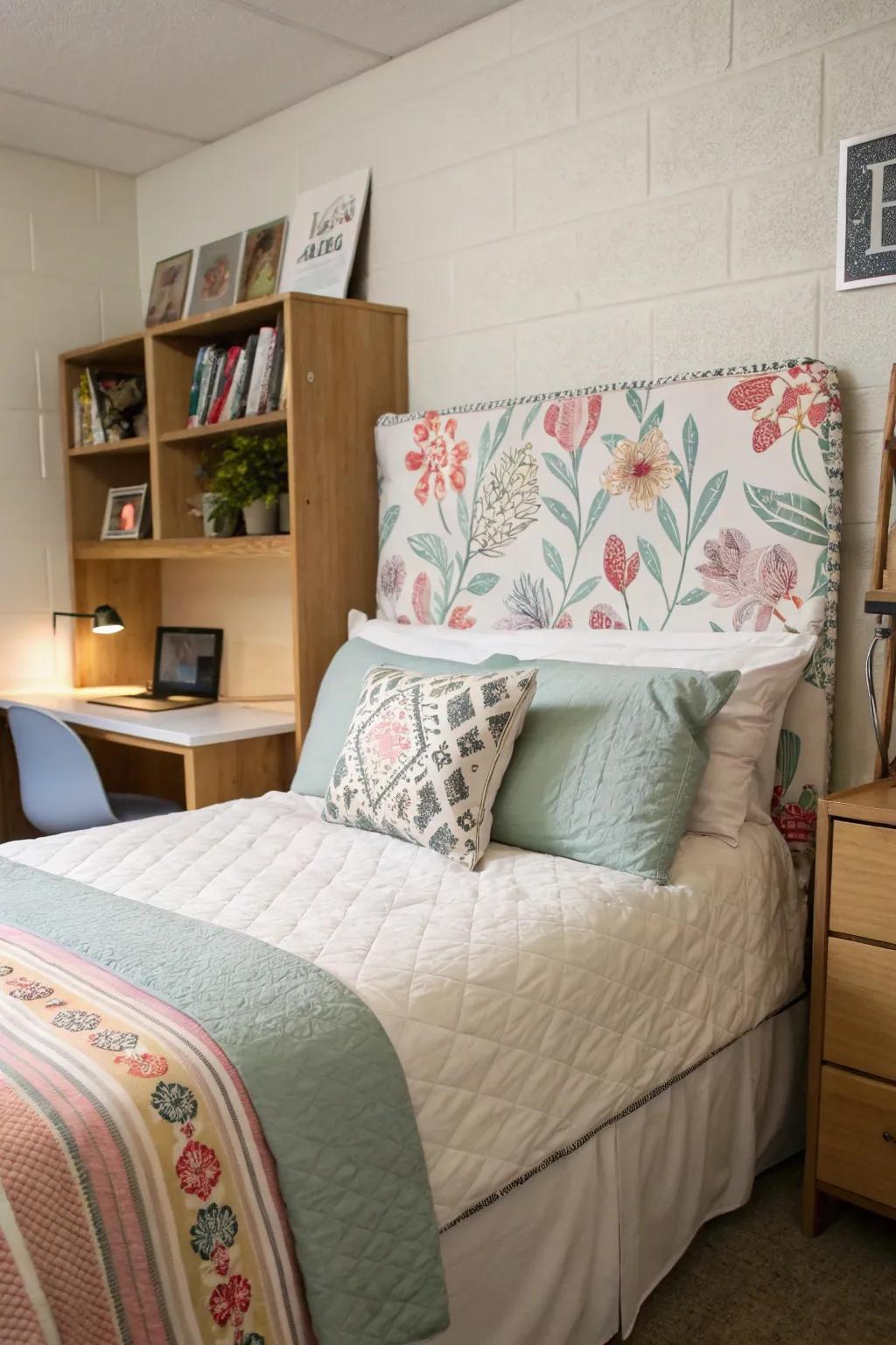 A pillow headboard introduces an inviting and fashionable element to your bed.