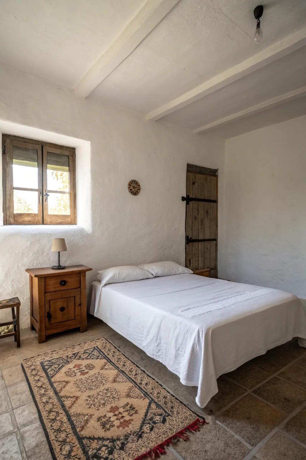 A minimalist sanctuary fosters tranquility and focus.