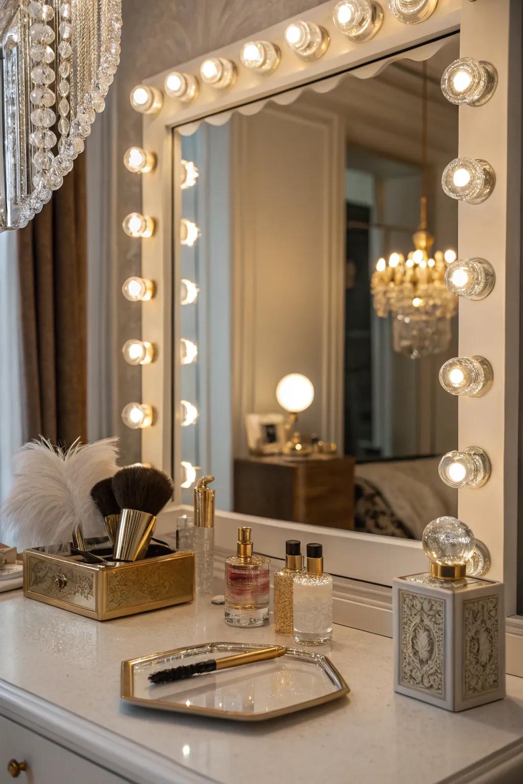Brighten your space with glamorous lighting fixtures.