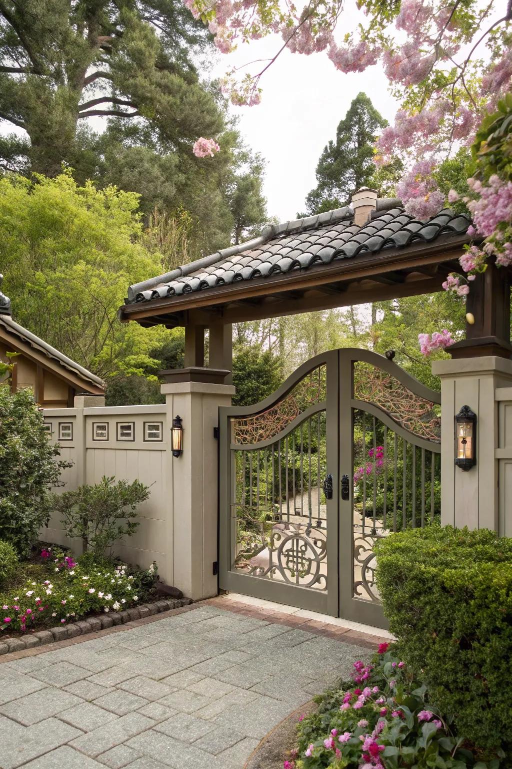 An Asian-inspired gate that radiates tranquility and elegance.