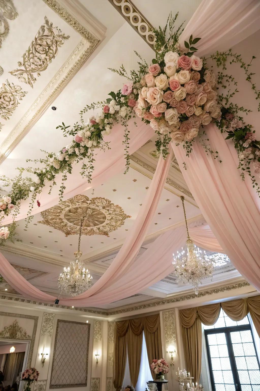Breathtaking rosewood blush overhead design.