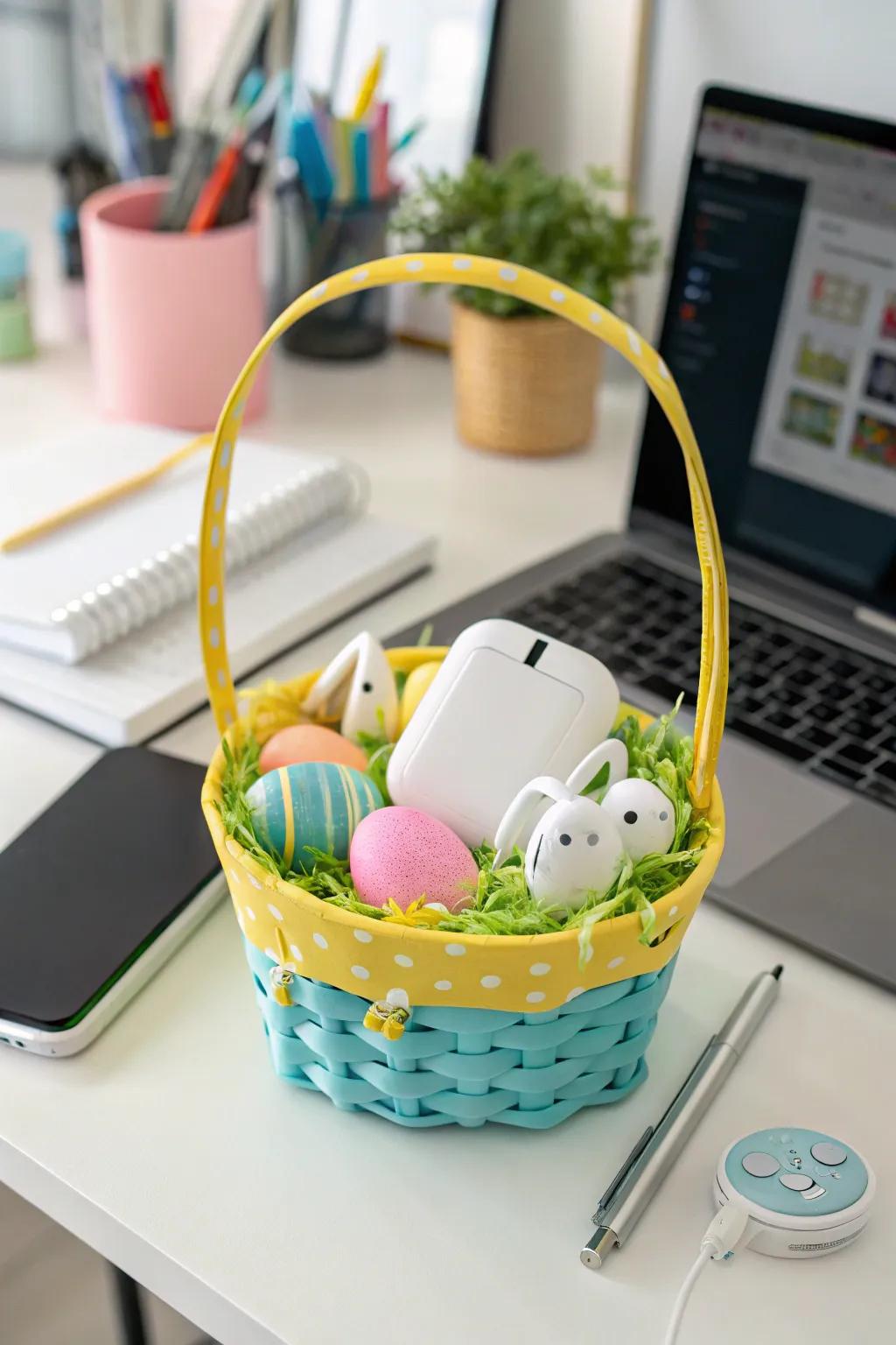 A tech-savvy basket designed for the modern woman.