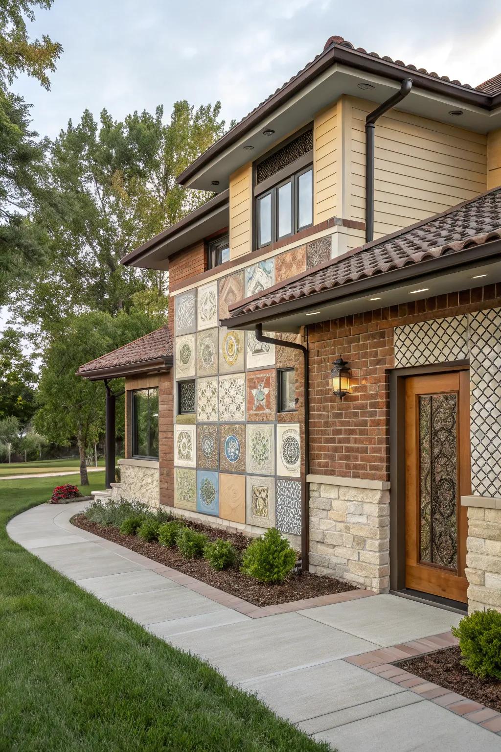 Combining materials adds personality and uniqueness.