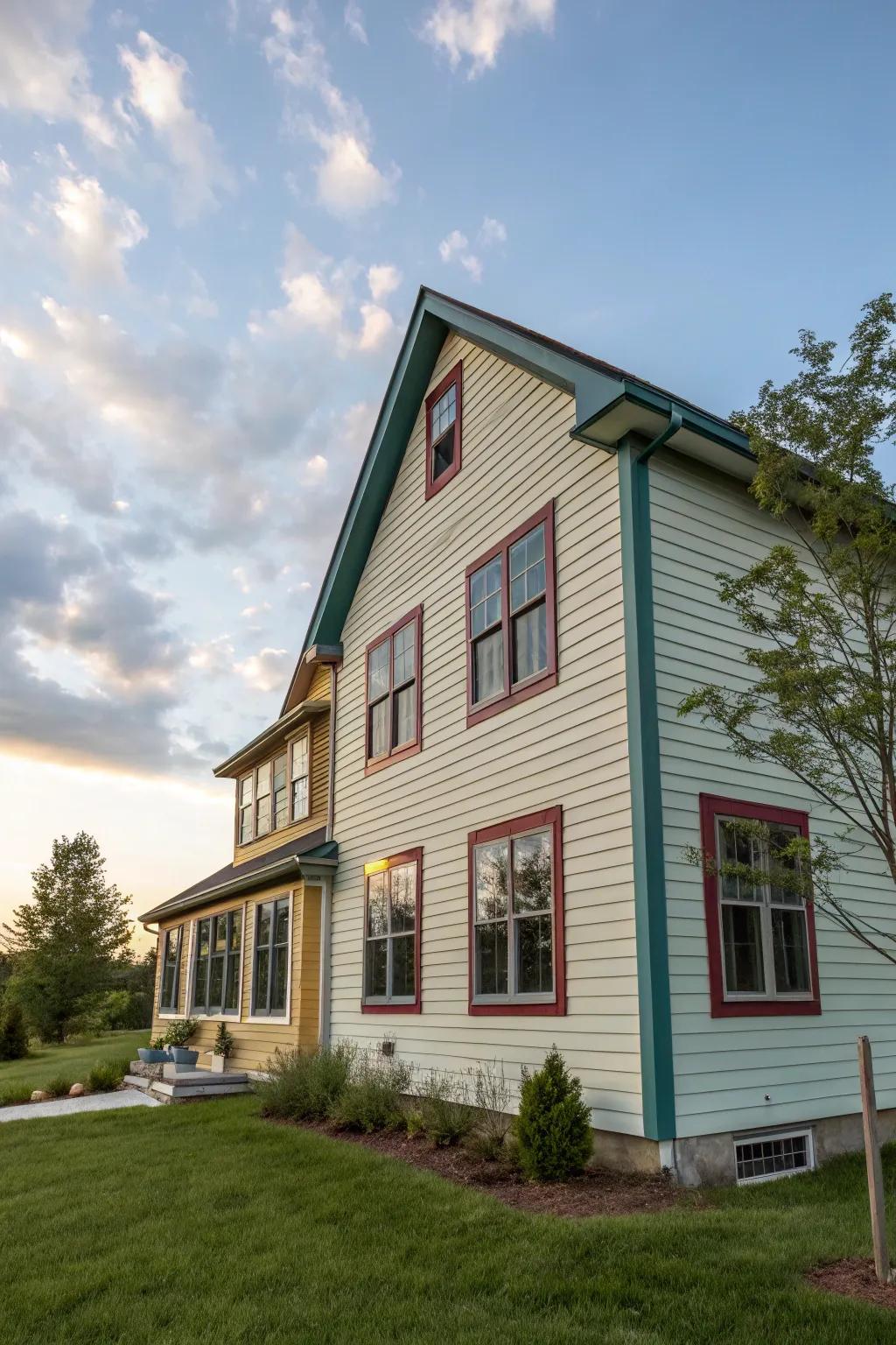 Mixing styles can lead to a distinctive and eclectic exterior.