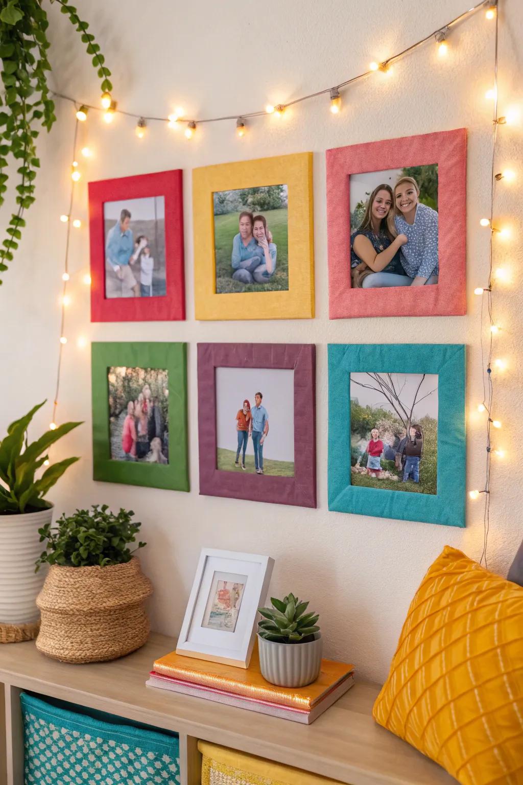 Vibrant borders bring images to life.