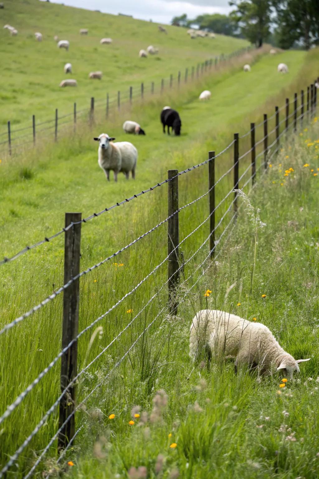 Field fences offer a flexible solution for mixed livestock.