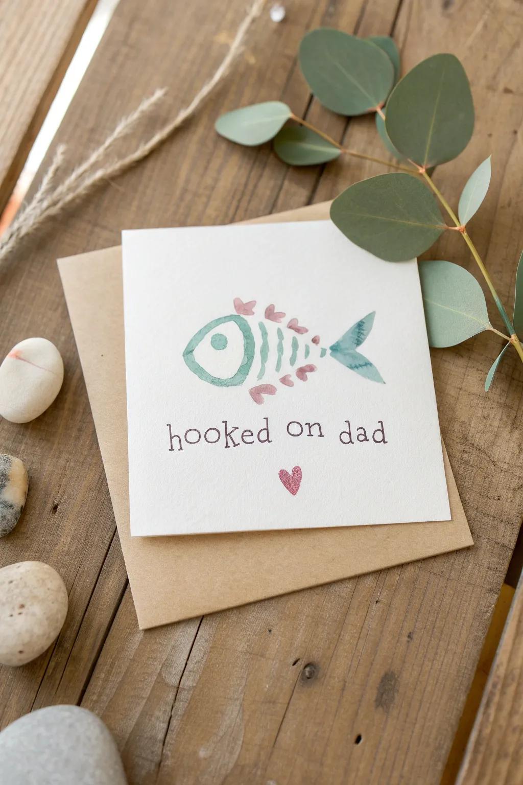 Celebrate Dad's affection with a handcrafted angling-inspired card, impeccable for the minimalist at heart.