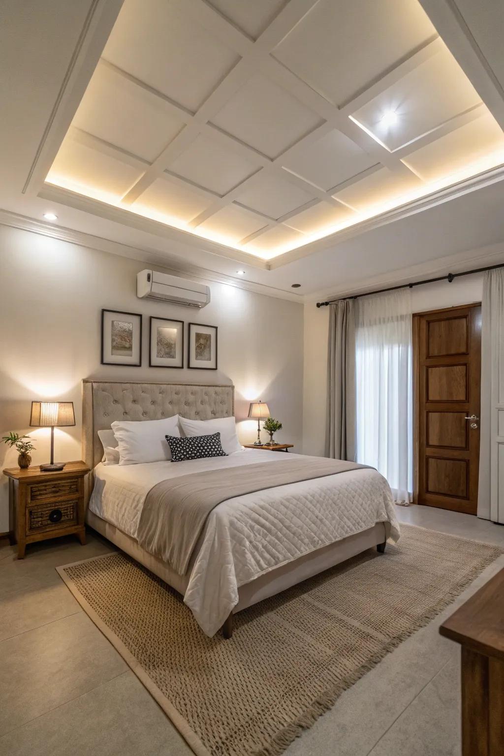 A clear ceiling for an open, airy atmosphere.