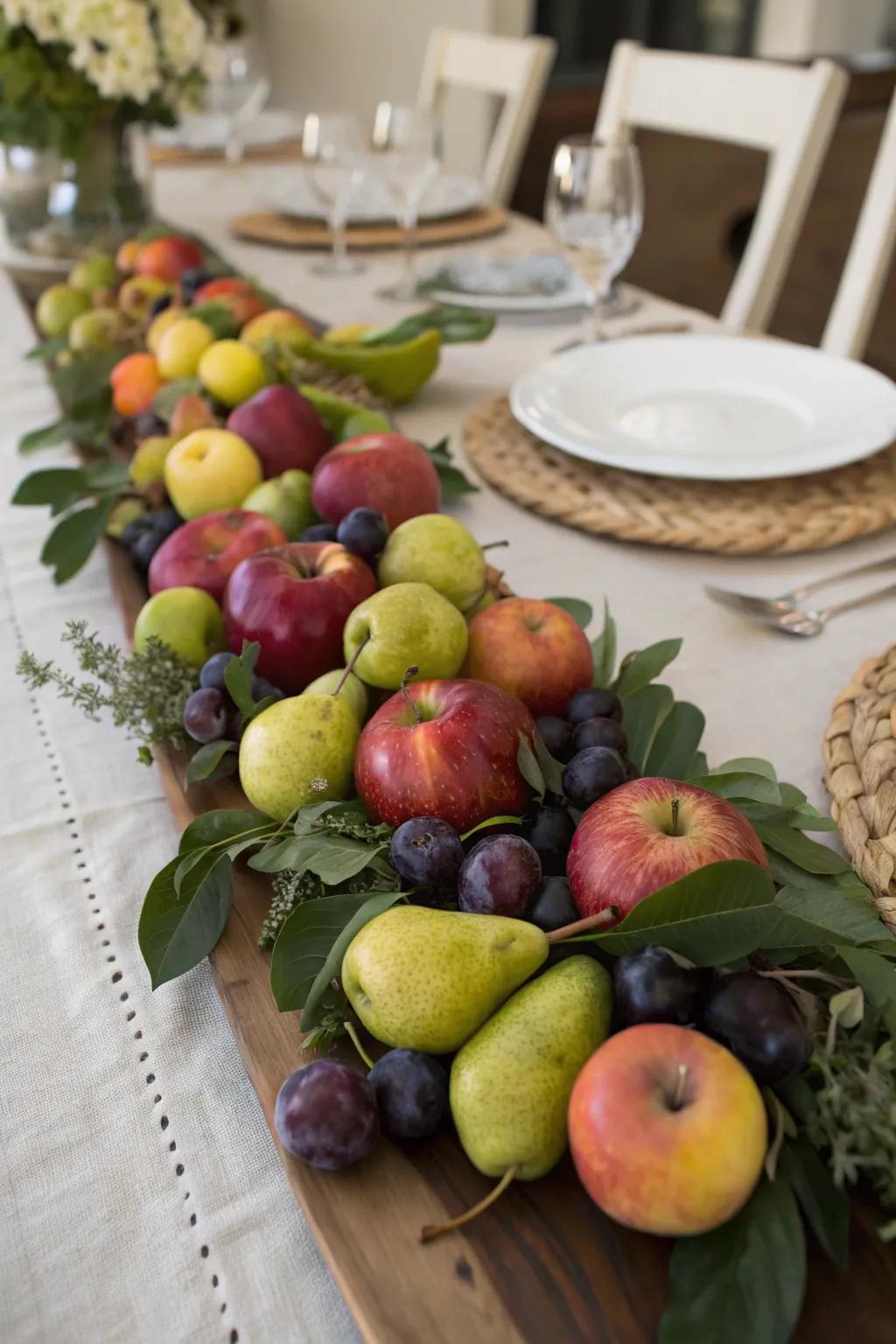 A natural and cohesive fruit table path.