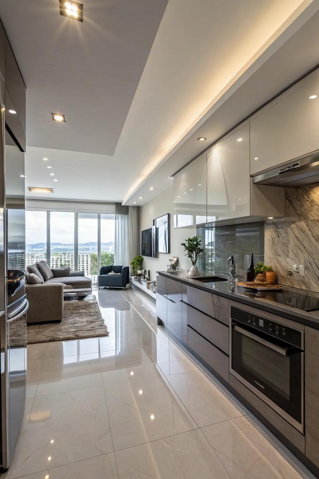 Highly reflective coatings enhance the brightness and sophistication of spaces.