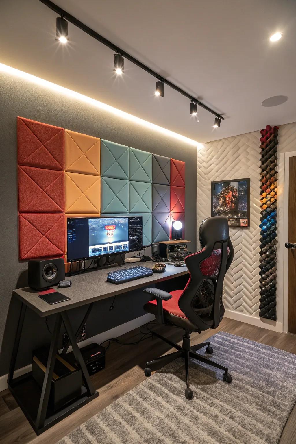 Acoustic boards enhance sound quality while keeping a stylish aesthetic.