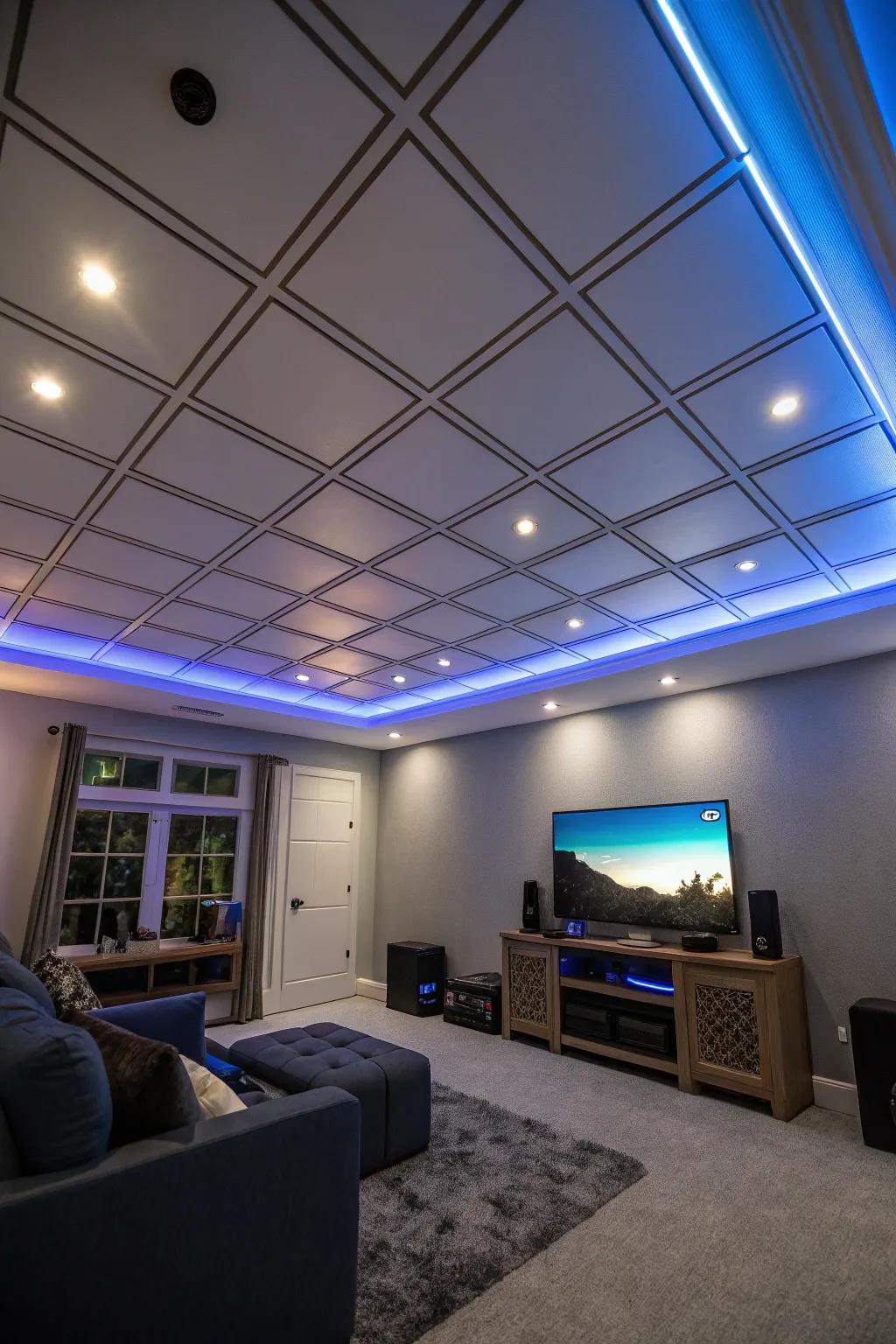 Illuminated panels offer adjustable ambient lighting.