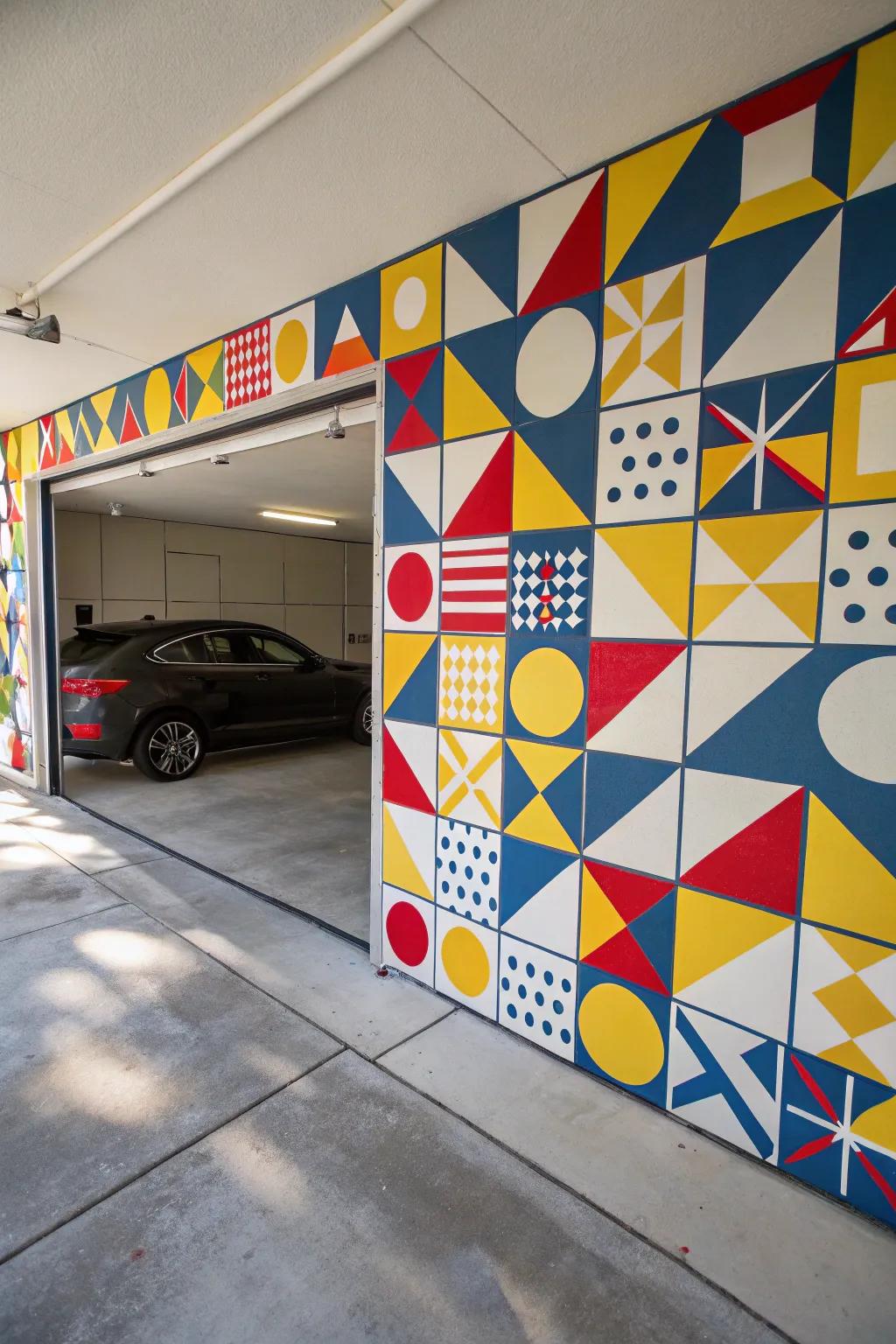 Playful patterns make a creative garage.