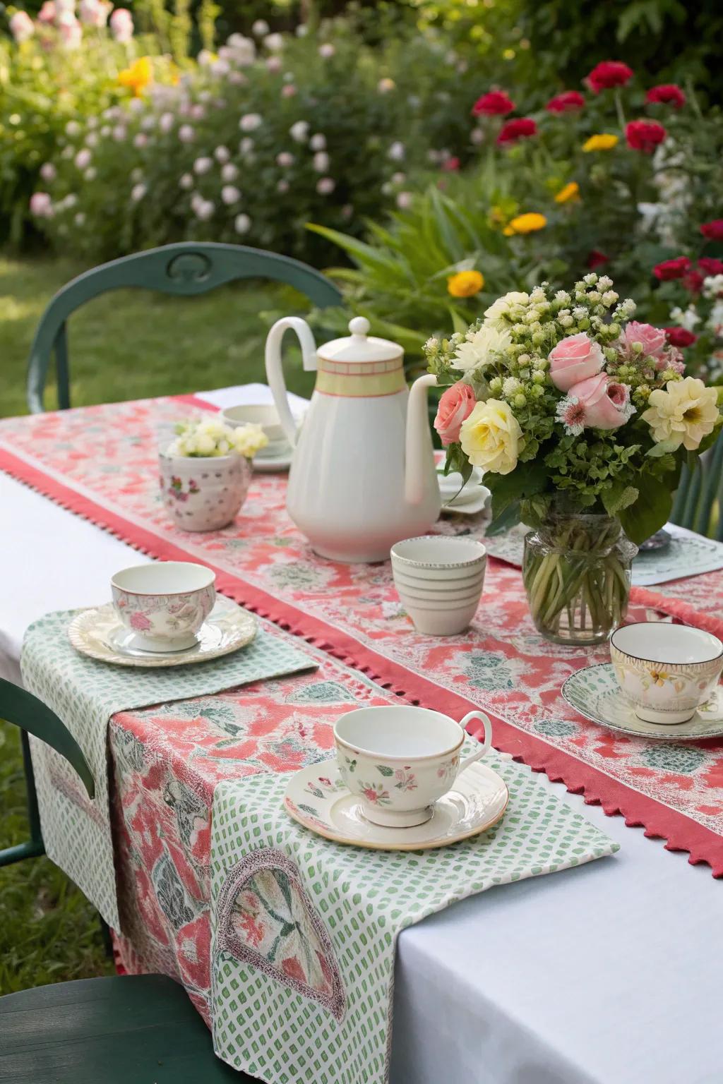 Table pathways add depth and elegance to the table setting.
