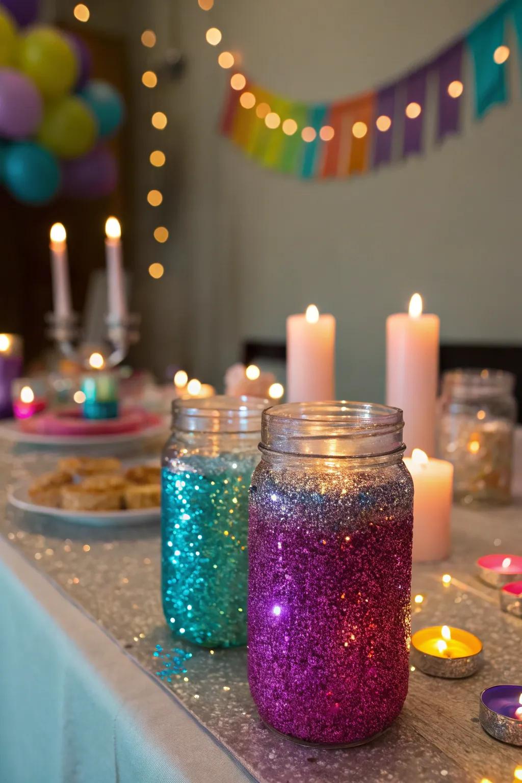 Shimmer containers contribute an element of style to any celebration.