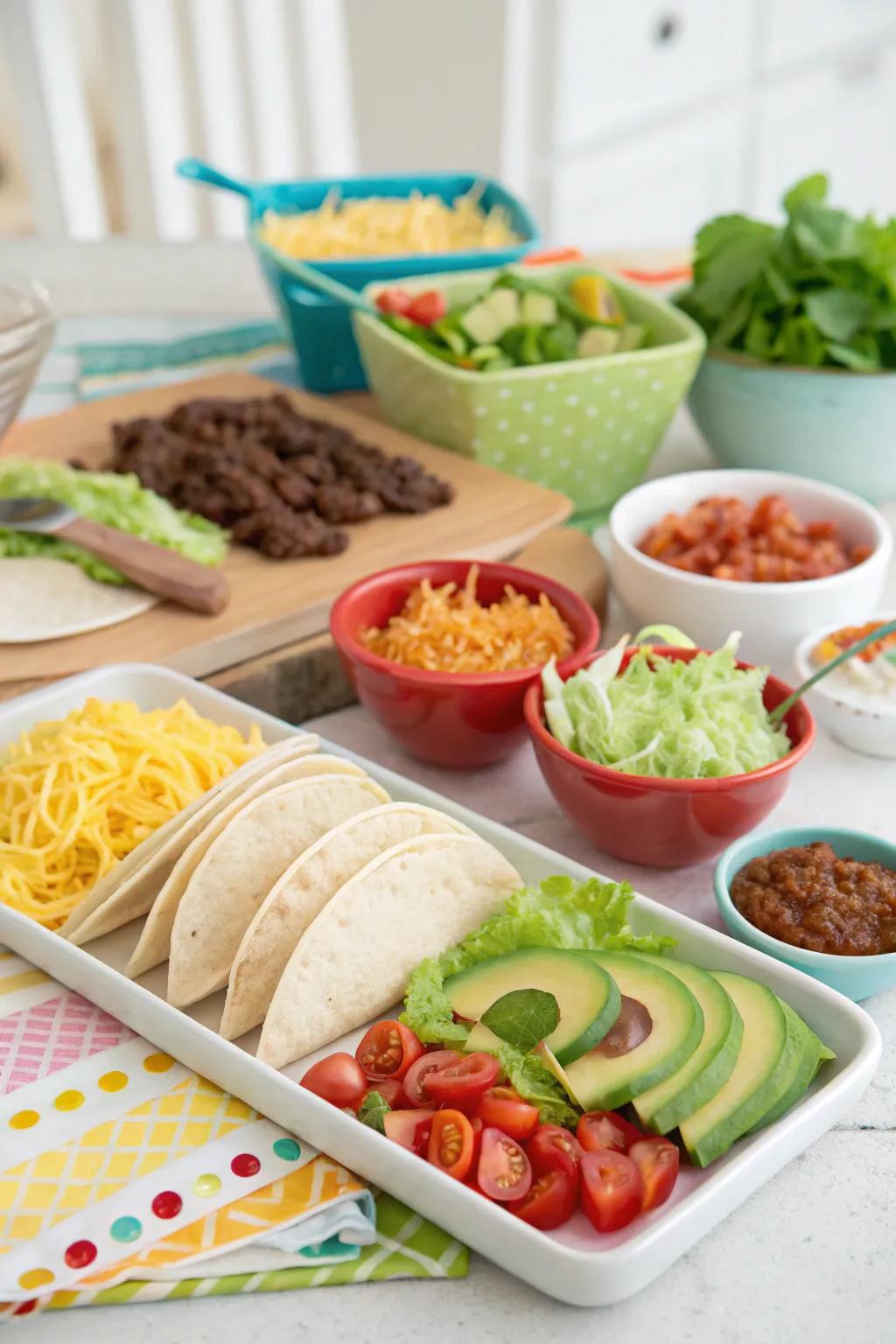A fun, hands-on taco station for your guests to enjoy.