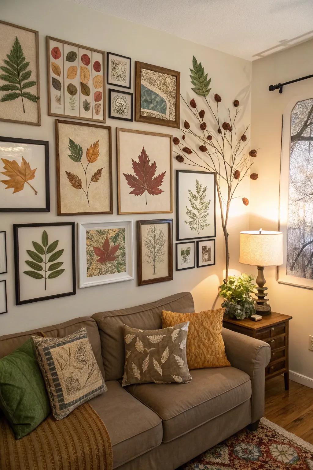 Naturally themed art fashions a serene and welcoming atmosphere.