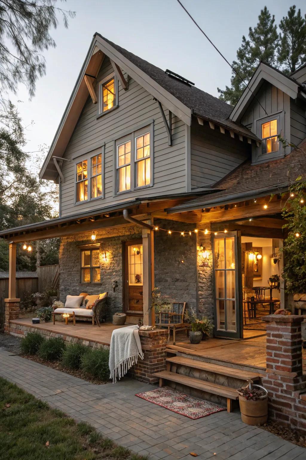 Countryside charm featuring graphite and barn-style illumination.