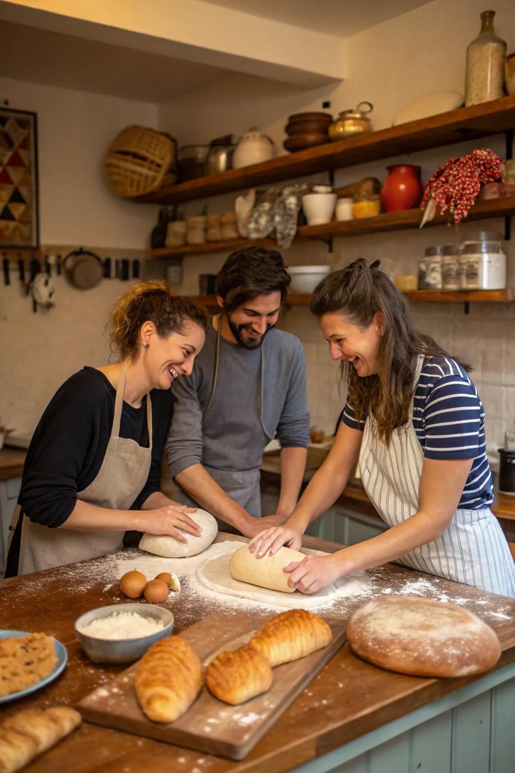 Create and taste bread together.
