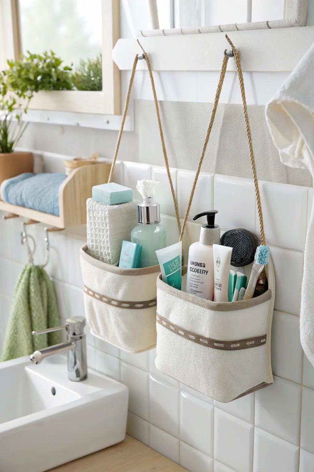 Streamline your lavatory through suspension caddies.