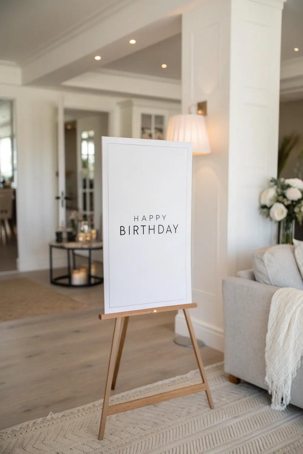 Minimalist designs provide elegant simplicity for birthday posters.