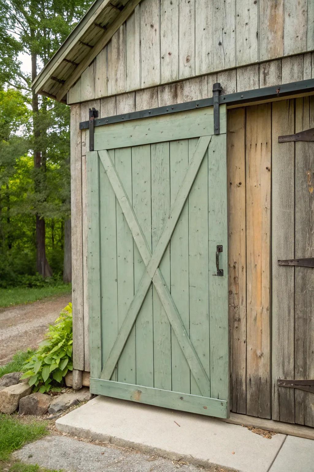 A barn entry artfully concealed within a rustic design.