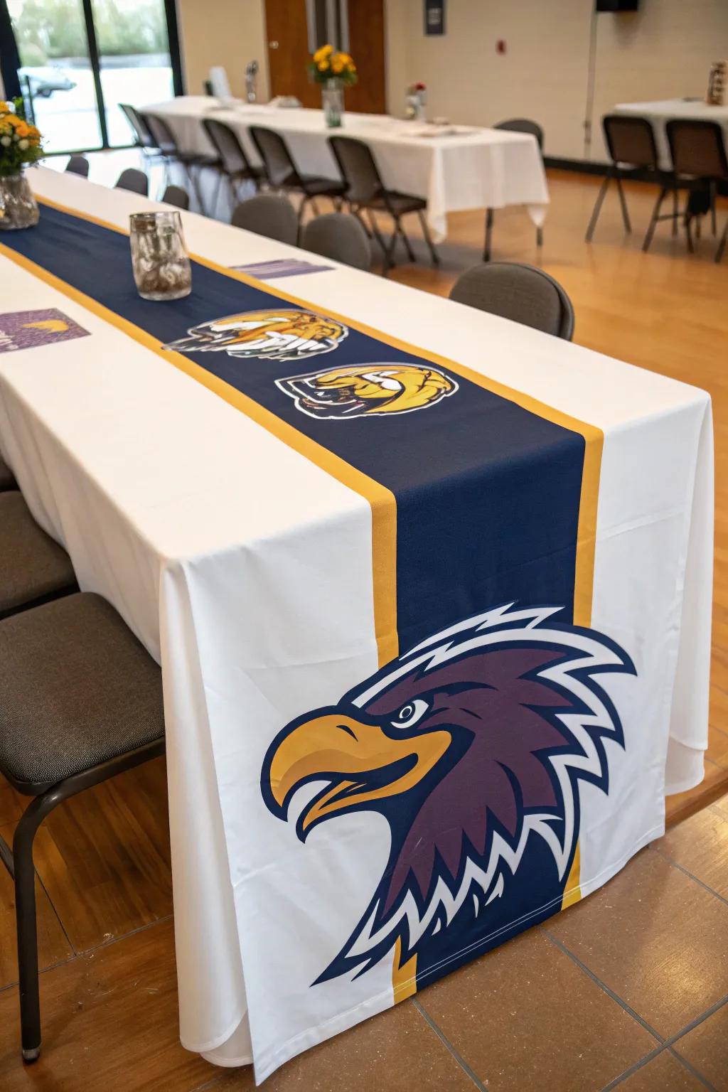 A table covering adds a cohesive component.